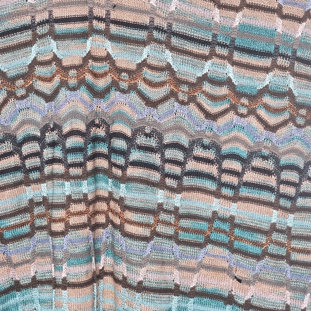 Missoni Womens Y2K Chevron Wave Multi Color Metallic Knit Bodycon Mini Dress 38 - Picture 5 of 8